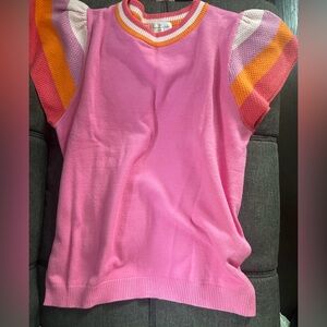 Pink Flutter Sleeve Sweater